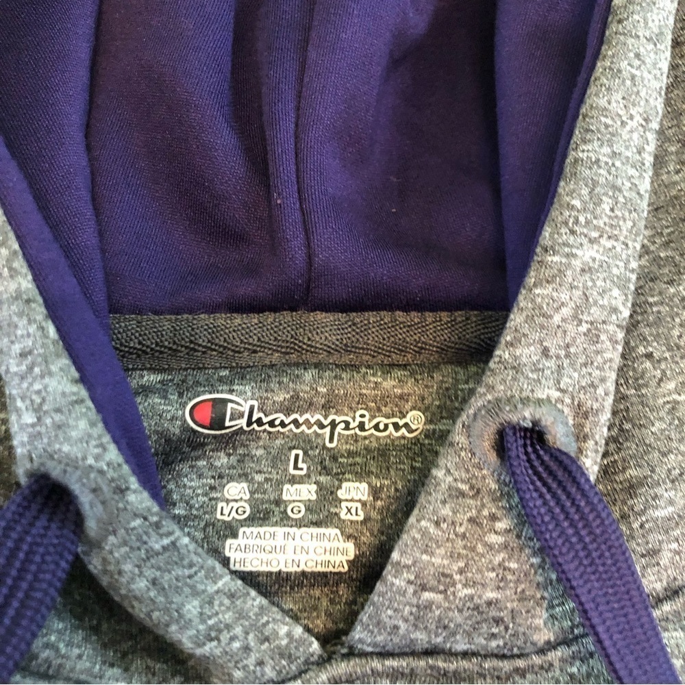 3/$25 Champion LSU Tigers Reverse Weave Hoodie Sweatshirt Pullover Gray Large - Picture 3 of 7